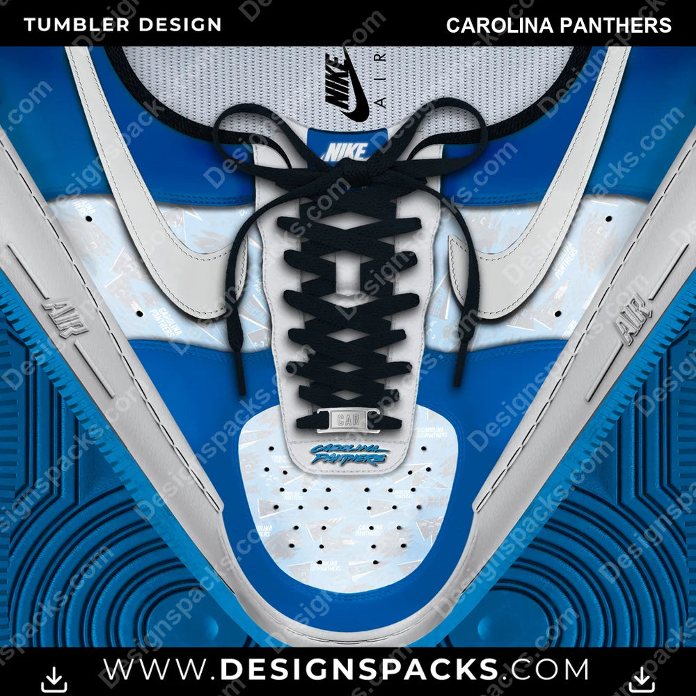 Football Nike AF1 Laces Carolina Panthers NFL Football Tumbler Digital Wrap Design Download