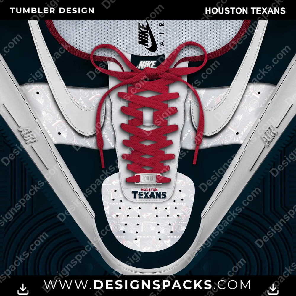 Football Nike AF1 Laces Houston Texans NFL Football Tumbler Digital Wrap Design Download