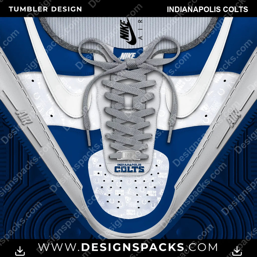 Football Nike AF1 Laces Indianapolis Colts NFL Football Tumbler Digital Wrap Design Download