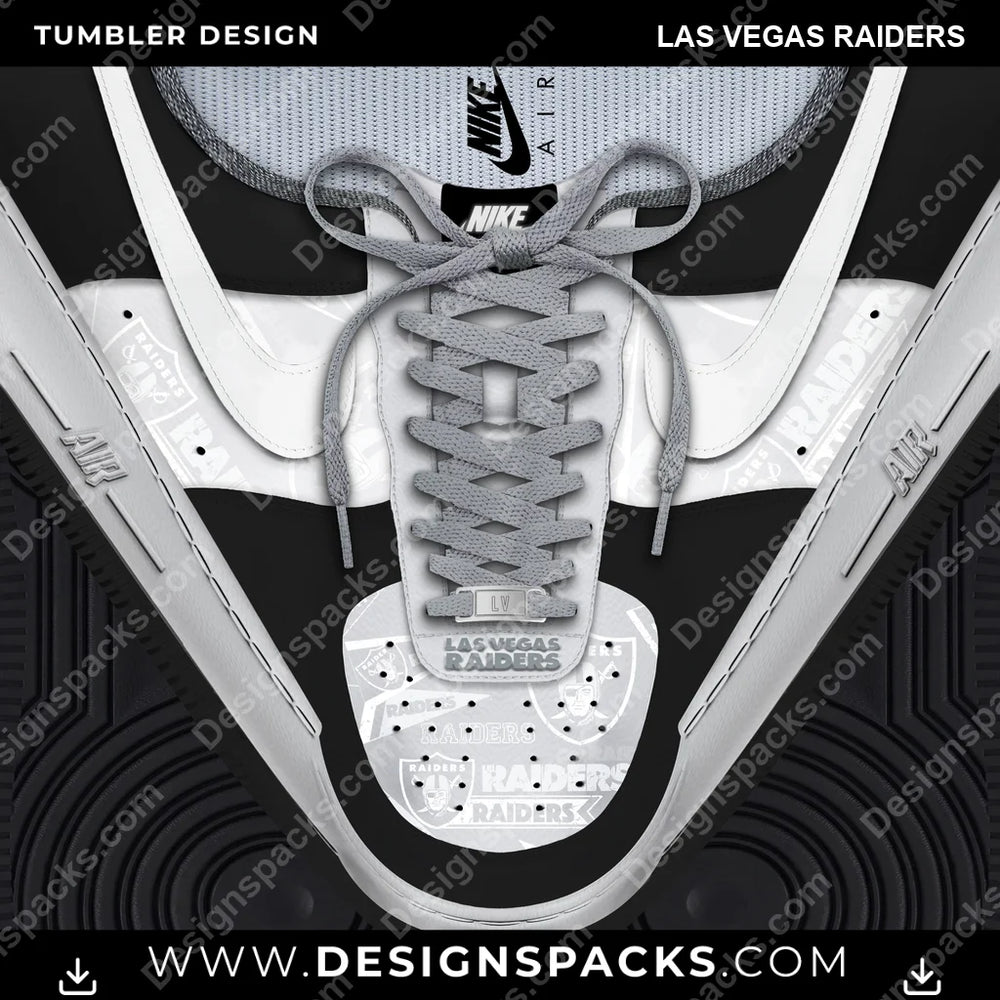Football Nike AF1 Laces Las Vegas Raiders NFL Football Tumbler Digital Wrap Design Download