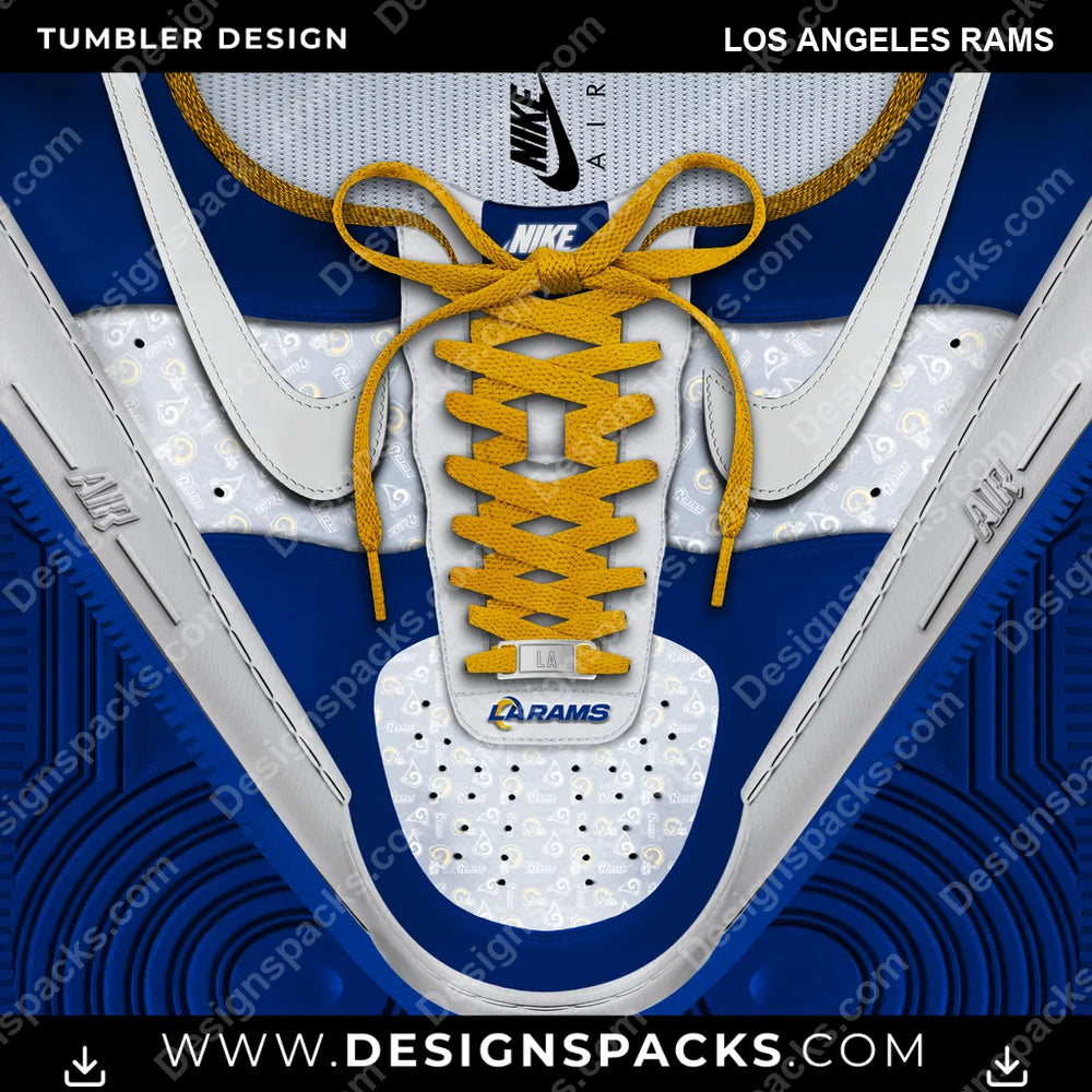 Football Nike AF1 Laces Los Angeles Rams NFL Football Tumbler Digital Wrap Design Download
