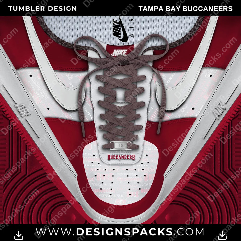 Football Nike AF1 Laces Tampa Bay Buccaneers NFL Football Tumbler Digital Wrap Design Download