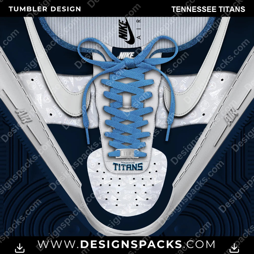 Football Nike AF1 Laces Tennessee Titans NFL Football Tumbler Digital Wrap Design Download