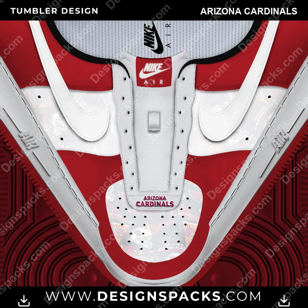 Football Nike AF1 No Laces Arizona Cardinals NFL Football Tumbler Digital Wrap Design Download