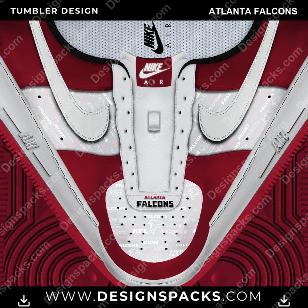 Football Nike AF1 No Laces Atlanta Falcons NFL Football Tumbler Digital Wrap Design Download