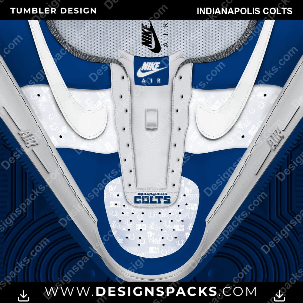 Football Nike AF1 No Laces Indianapolis Colts NFL Football Tumbler Digital Wrap Design Download