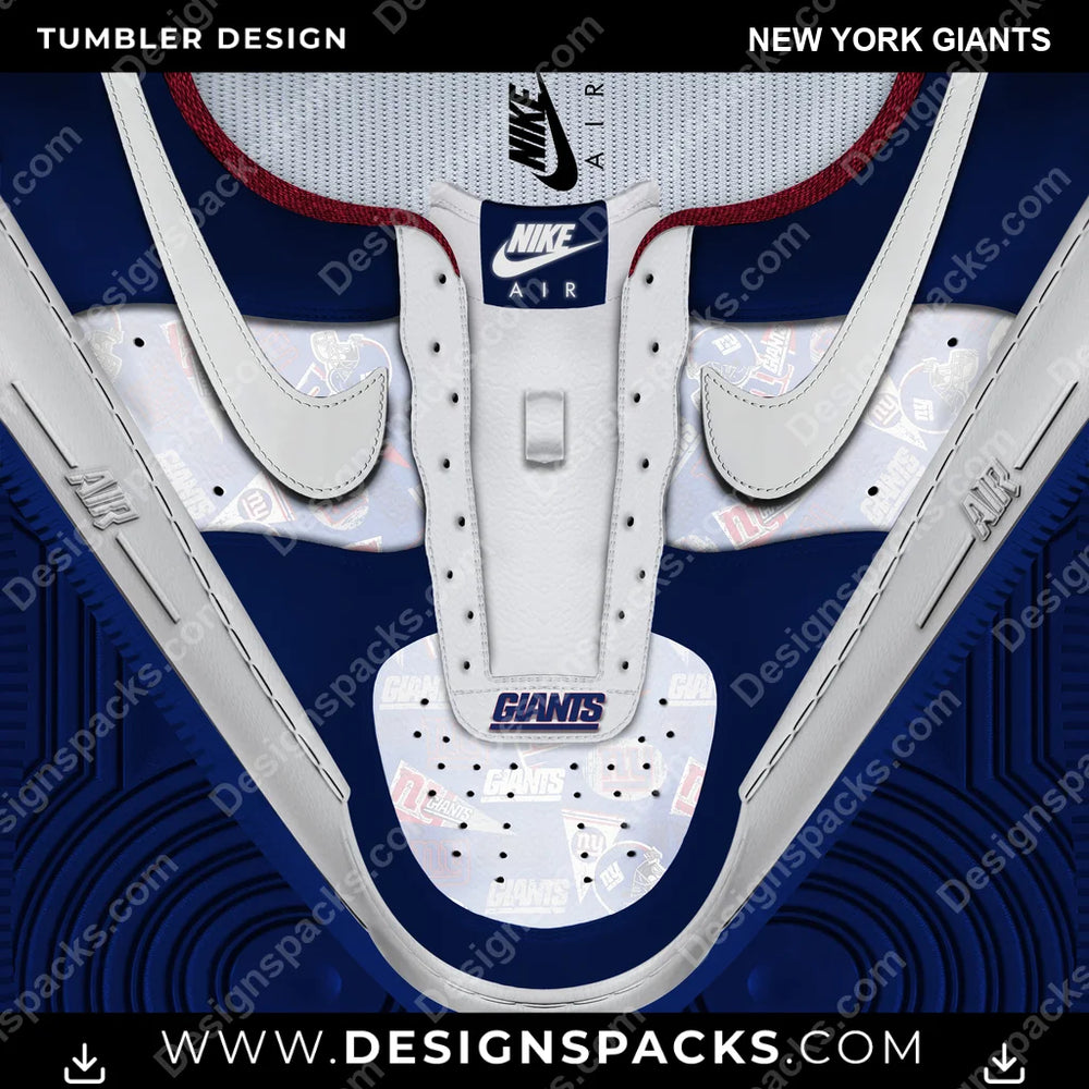 Football Nike AF1 No Laces New York Giants NFL Football Tumbler Digital Wrap Design Download