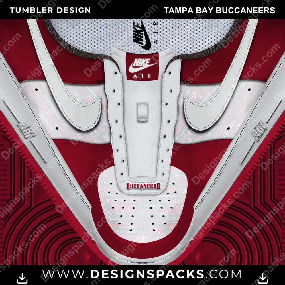 Football Nike AF1 No Laces Tampa Bay Buccaneers NFL Football Tumbler Digital Wrap Design Download
