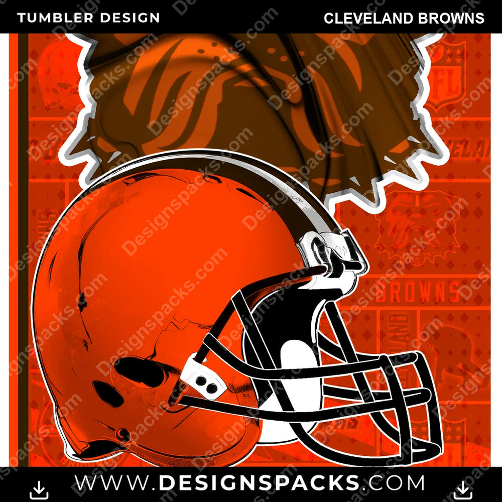 Football Posters Cleveland Browns NFL Football Tumbler Digital Wrap Design Download