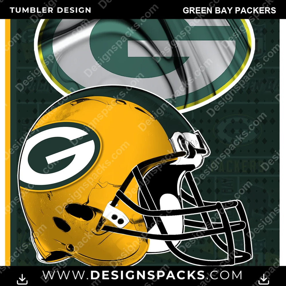 Football Posters Green Bay Packers NFL Football Tumbler Digital Wrap Design Download
