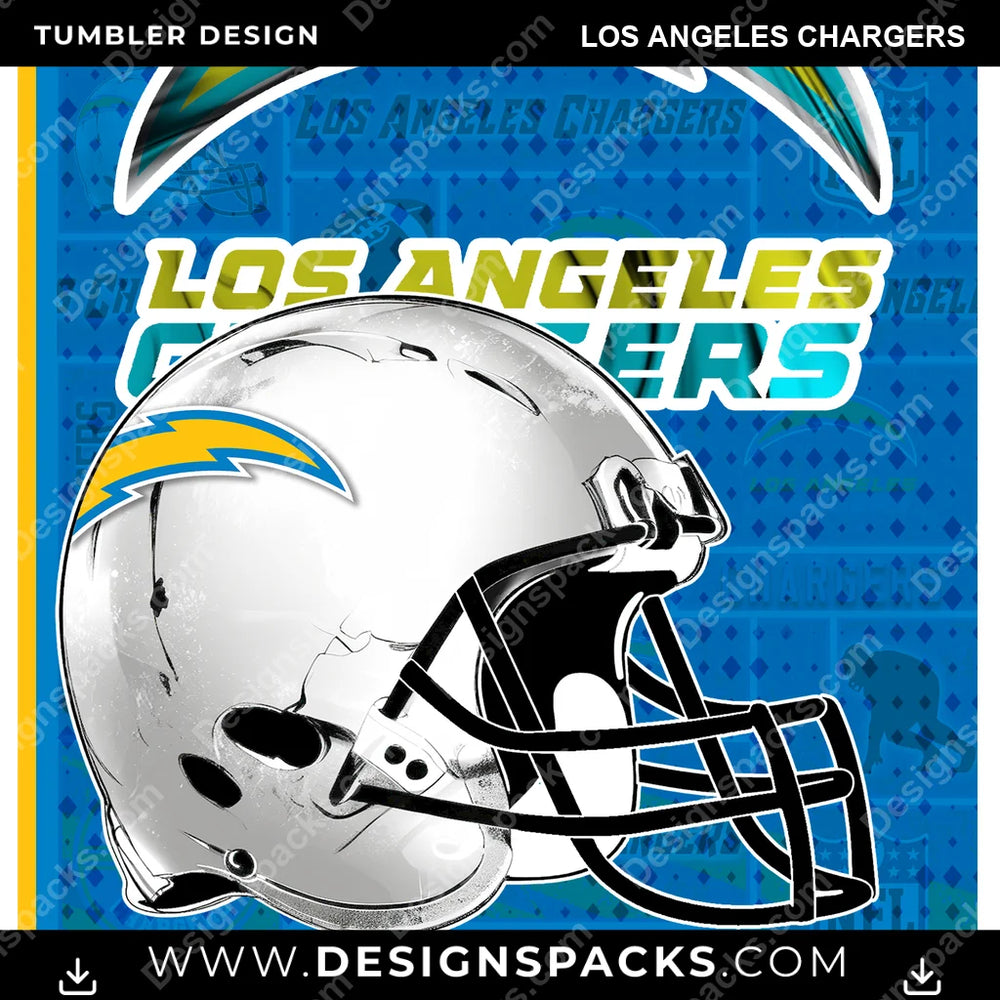 Football Posters Los Angeles Chargers NFL Football Tumbler Digital Wrap Design Download
