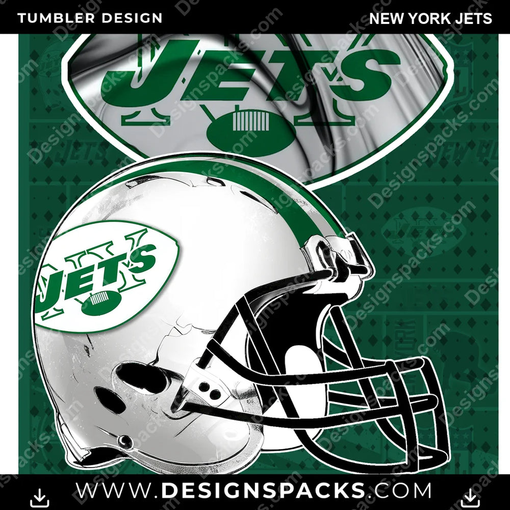 Football Posters New York Jets NFL Football Tumbler Digital Wrap Design Download