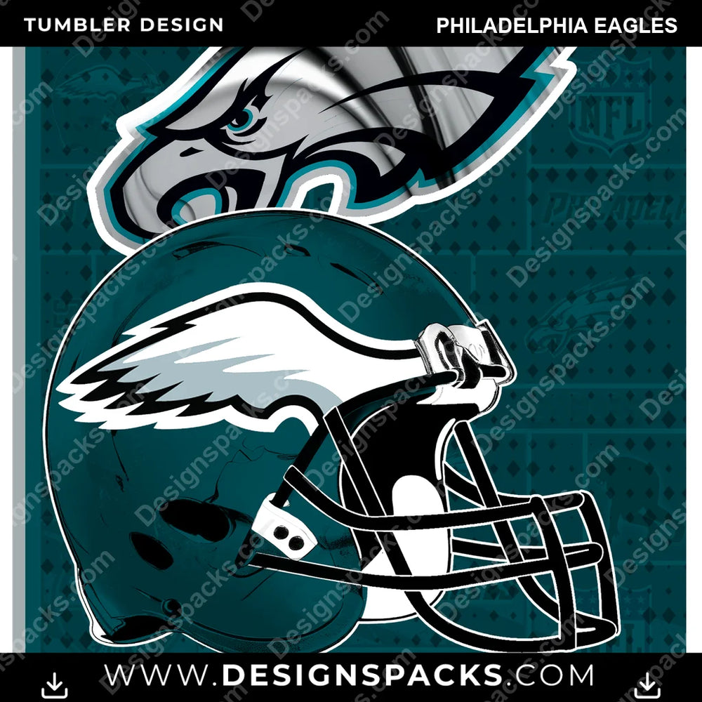 Football Posters Philadelphia Eagles NFL Football Tumbler Digital Wrap Design Download