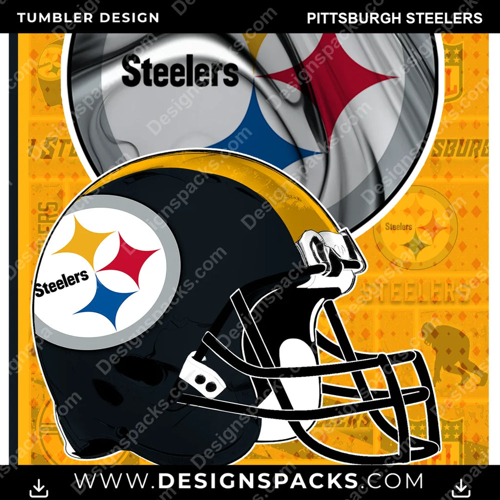Football Posters Pittsburgh Steelers NFL Football Tumbler Digital Wrap Design Download