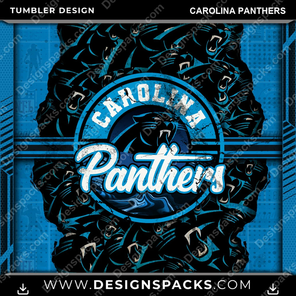 Football Ripped Carolina Panthers NFL Football Tumbler Digital Wrap Design Download