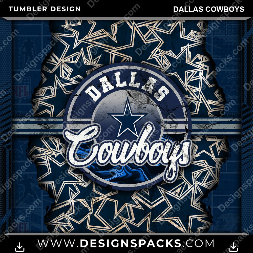 Football Ripped Dallas Cowboys NFL Tumbler Digital Wrap Design Download