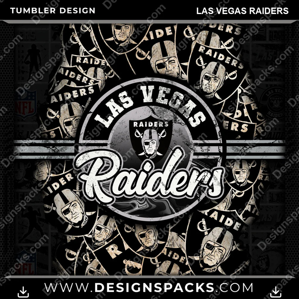 Football Ripped Las Vegas Raiders NFL Football Tumbler Digital Wrap Design Download