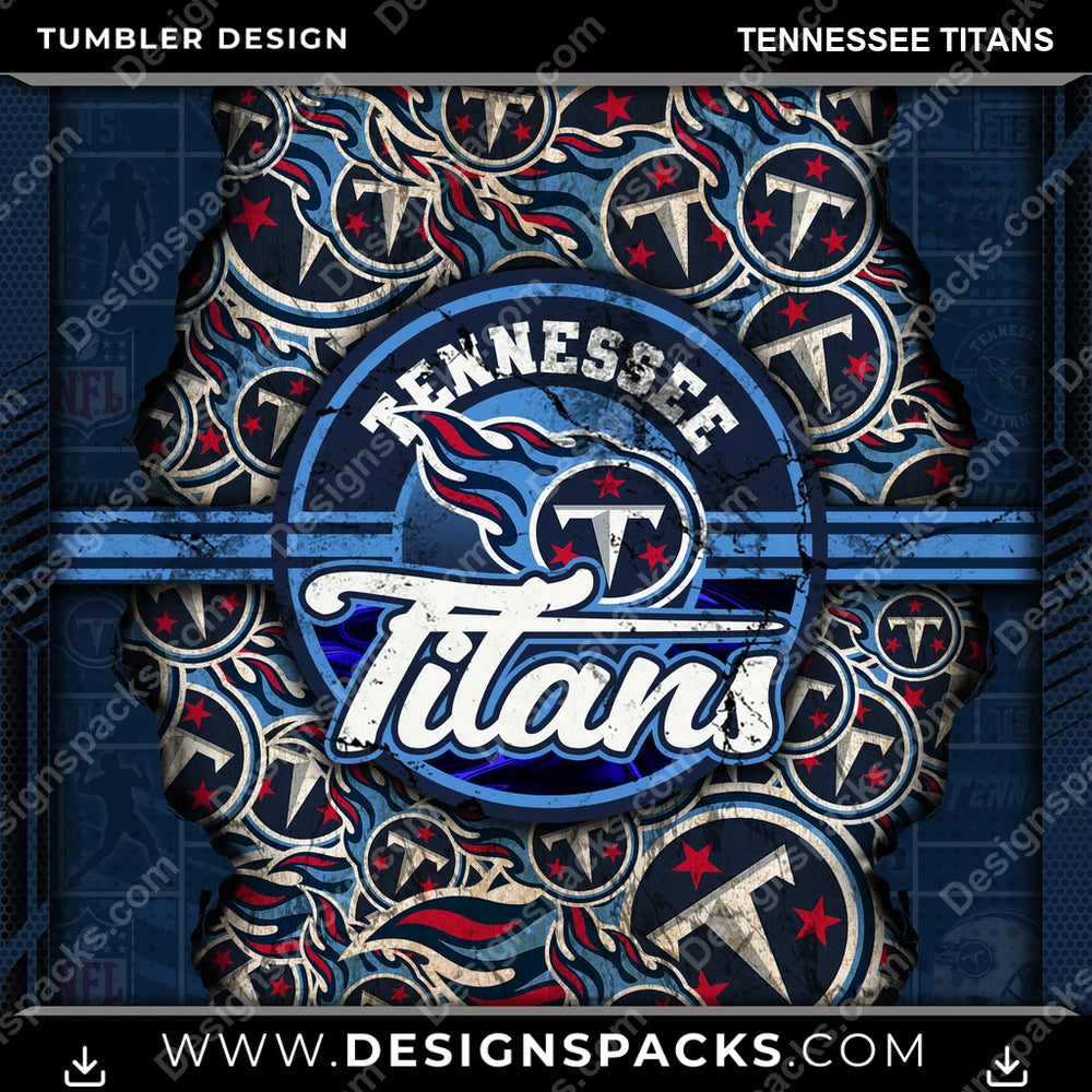 Football Ripped Tennessee Titans NFL Football Tumbler Digital Wrap Design Download