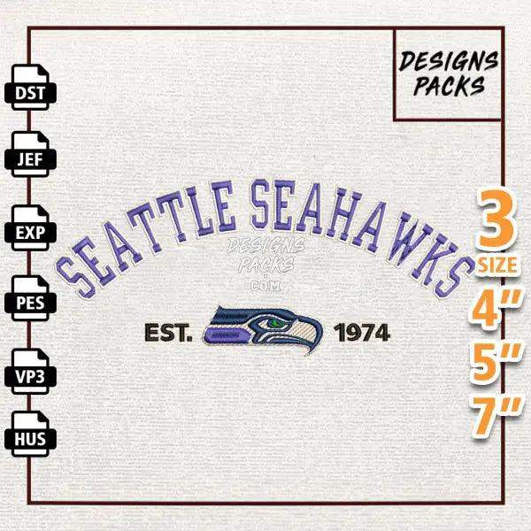 Football Seattle Seahawks Embroidery Design