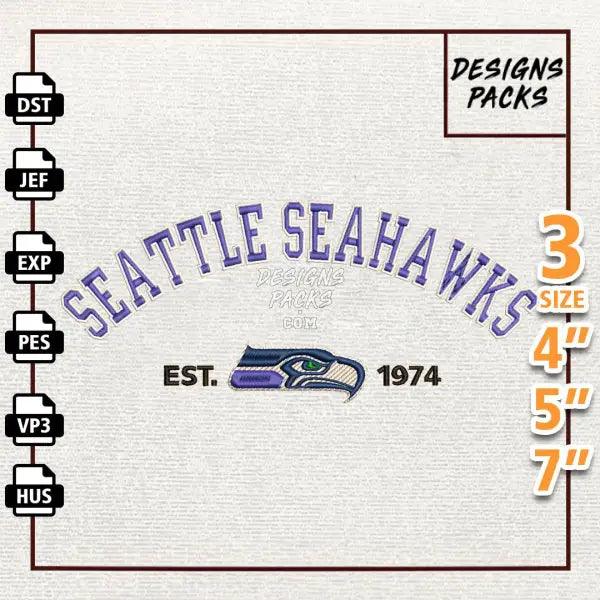 Football Seattle Seahawks Embroidery Design