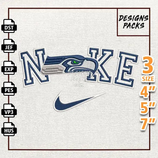 Football Seattle Seahawks Embroidery Design