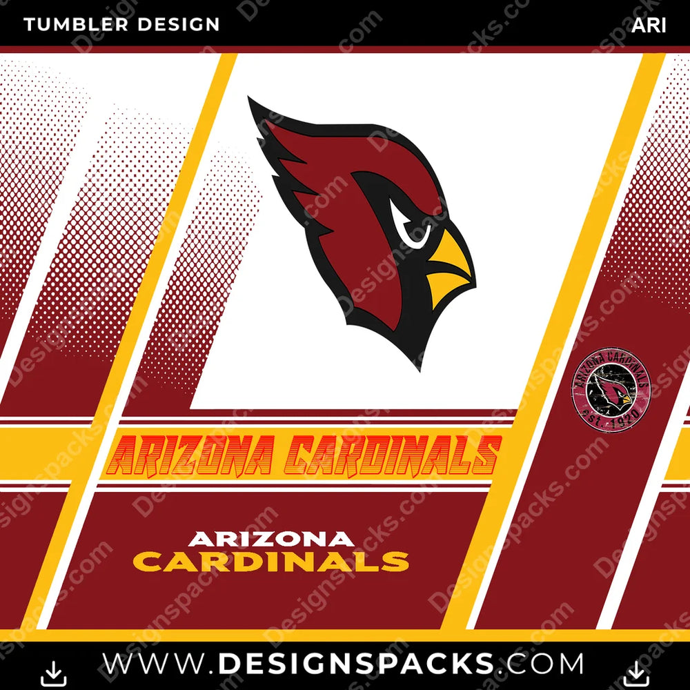 Football Sports ARI NFL Football Tumbler Digital Wrap Design Download