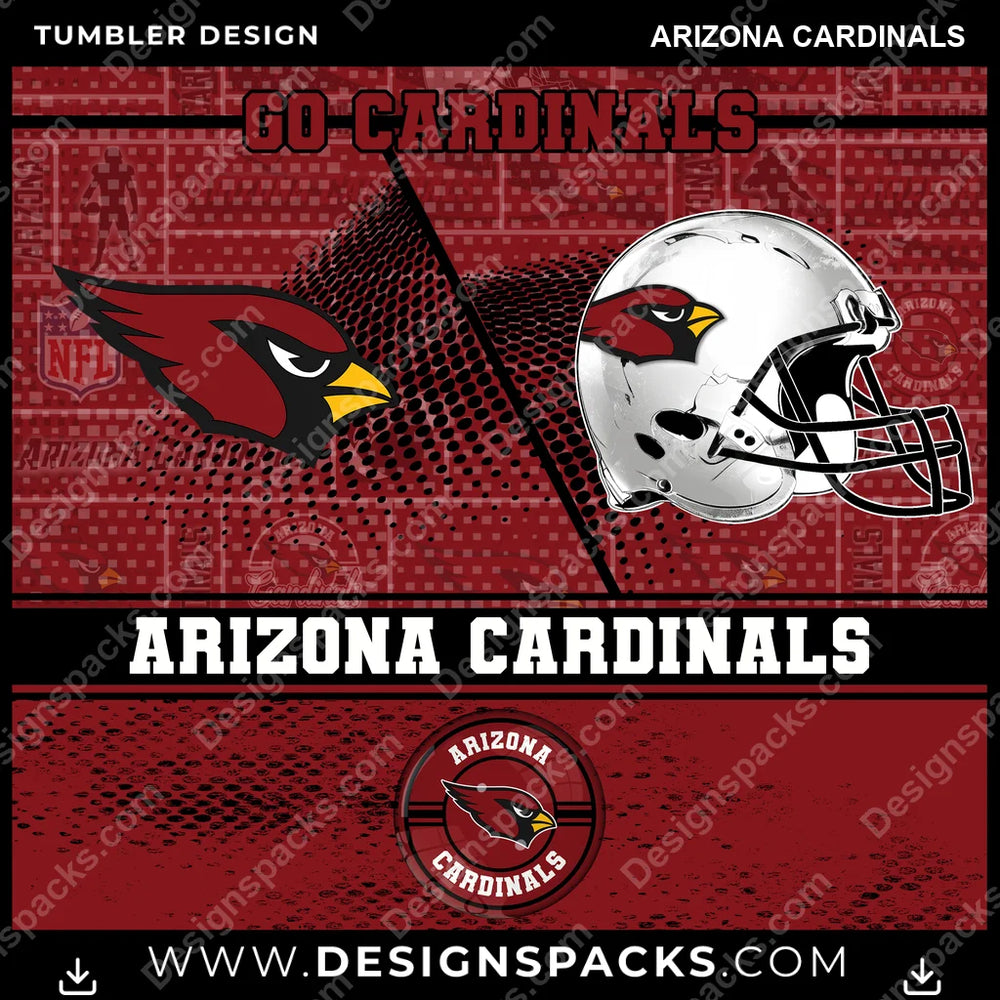 Football Sports Arizona Cardinals NFL Football Tumbler Digital Wrap Design Download