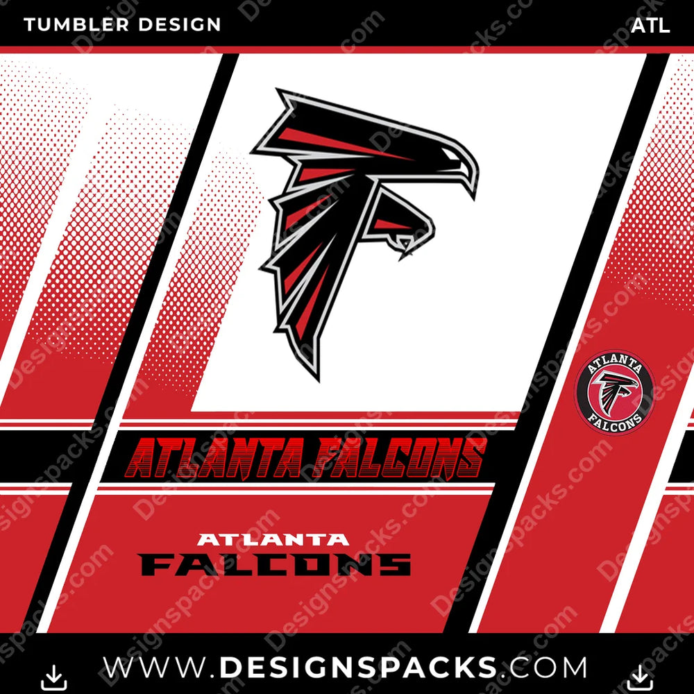 Football Sports ATL NFL Football Tumbler Digital Wrap Design Download