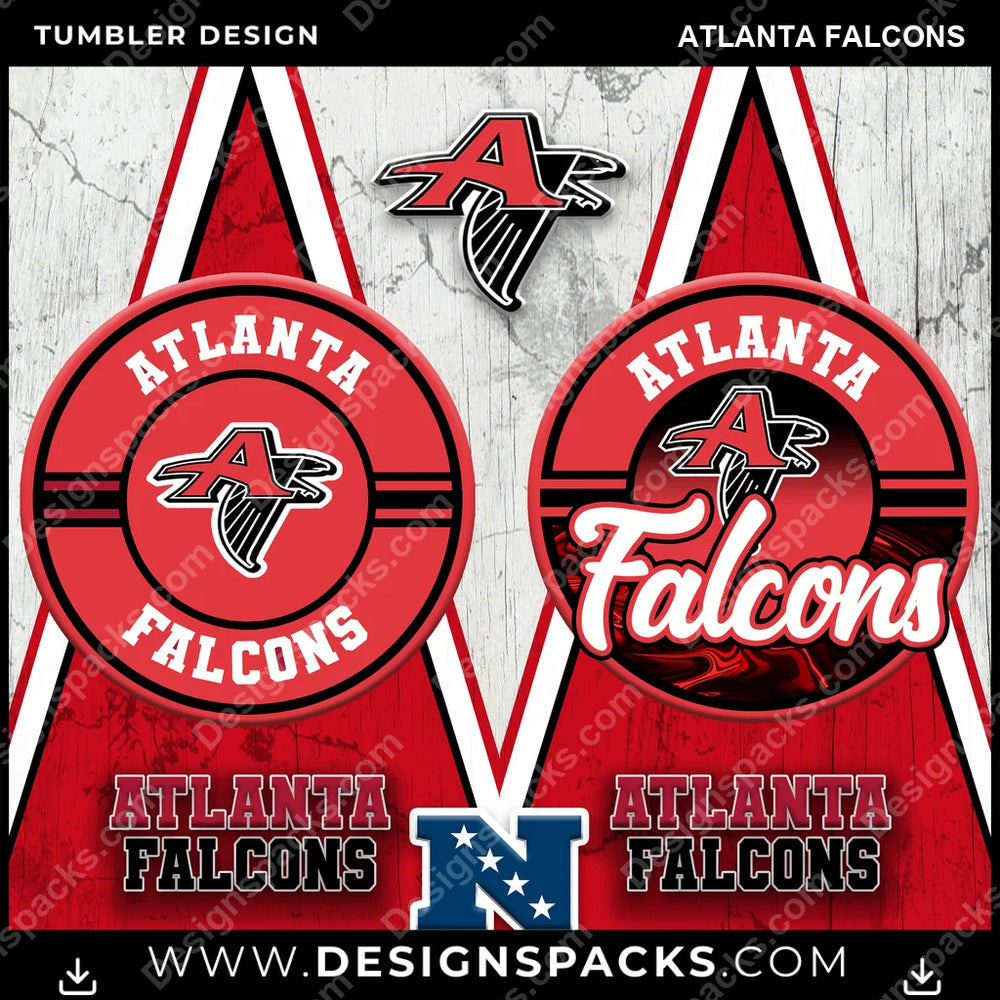 Football Sports Atlanta Falcons NFL Football Tumbler Digital Wrap Design Download