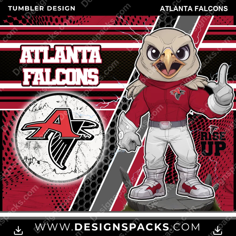 Football Sports Atlanta Falcons NFL Football Tumbler Digital Wrap Design Download