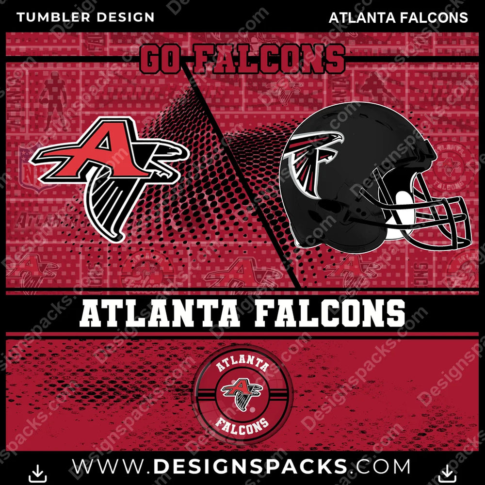 Football Sports Atlanta Falcons NFL Football Tumbler Digital Wrap Design Download