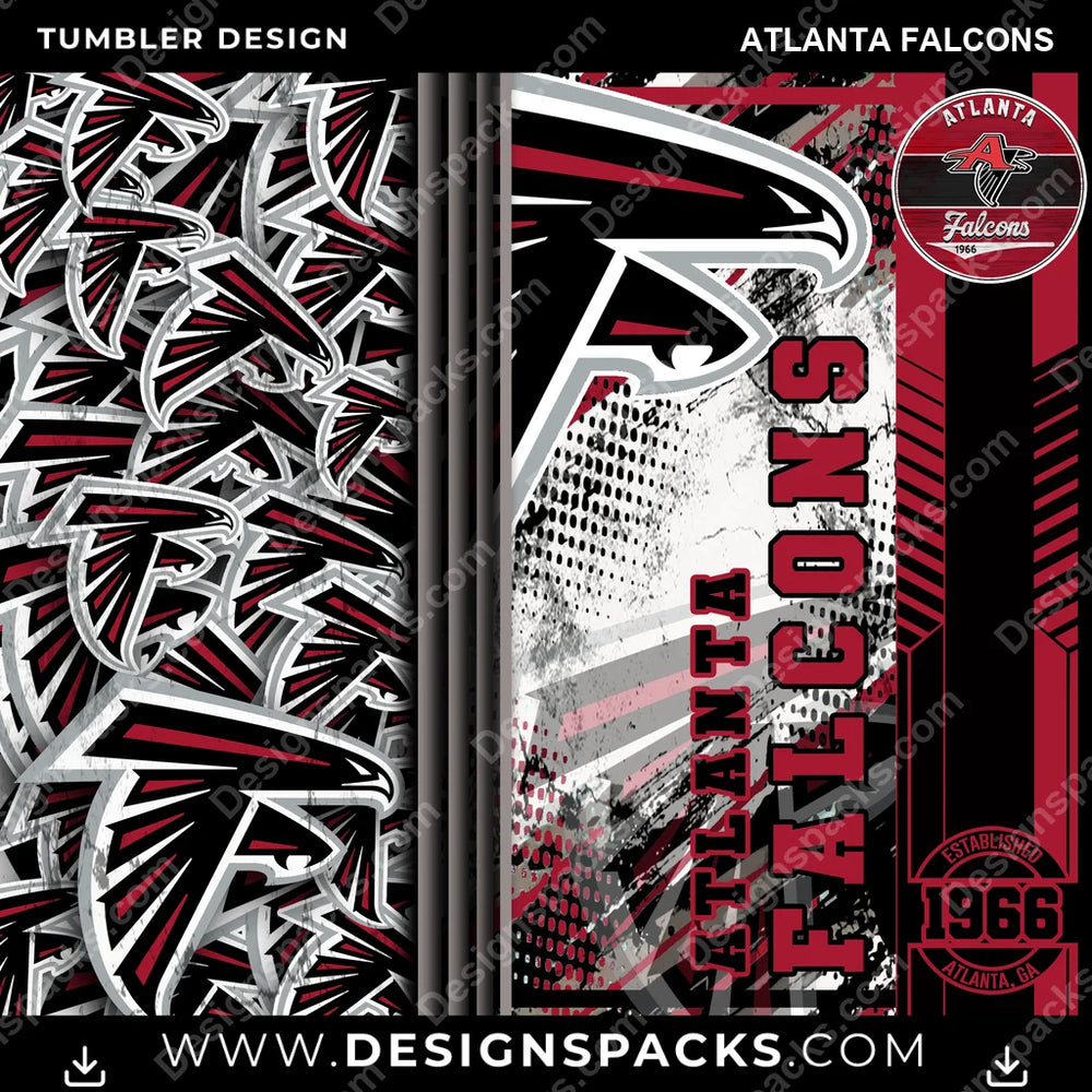 Football Sports Atlanta Falcons NFL Football Tumbler Digital Wrap Design Download