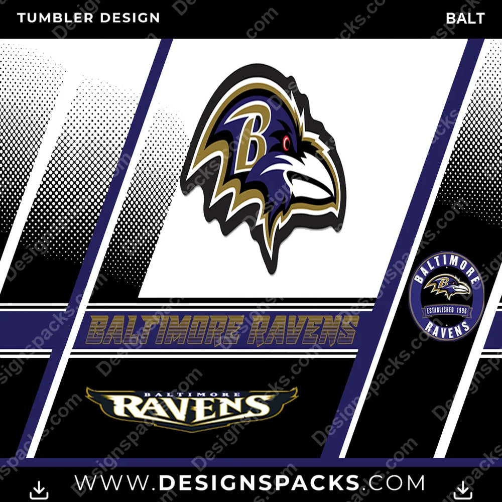 Football Sports BALT NFL Football Tumbler Digital Wrap Design Download
