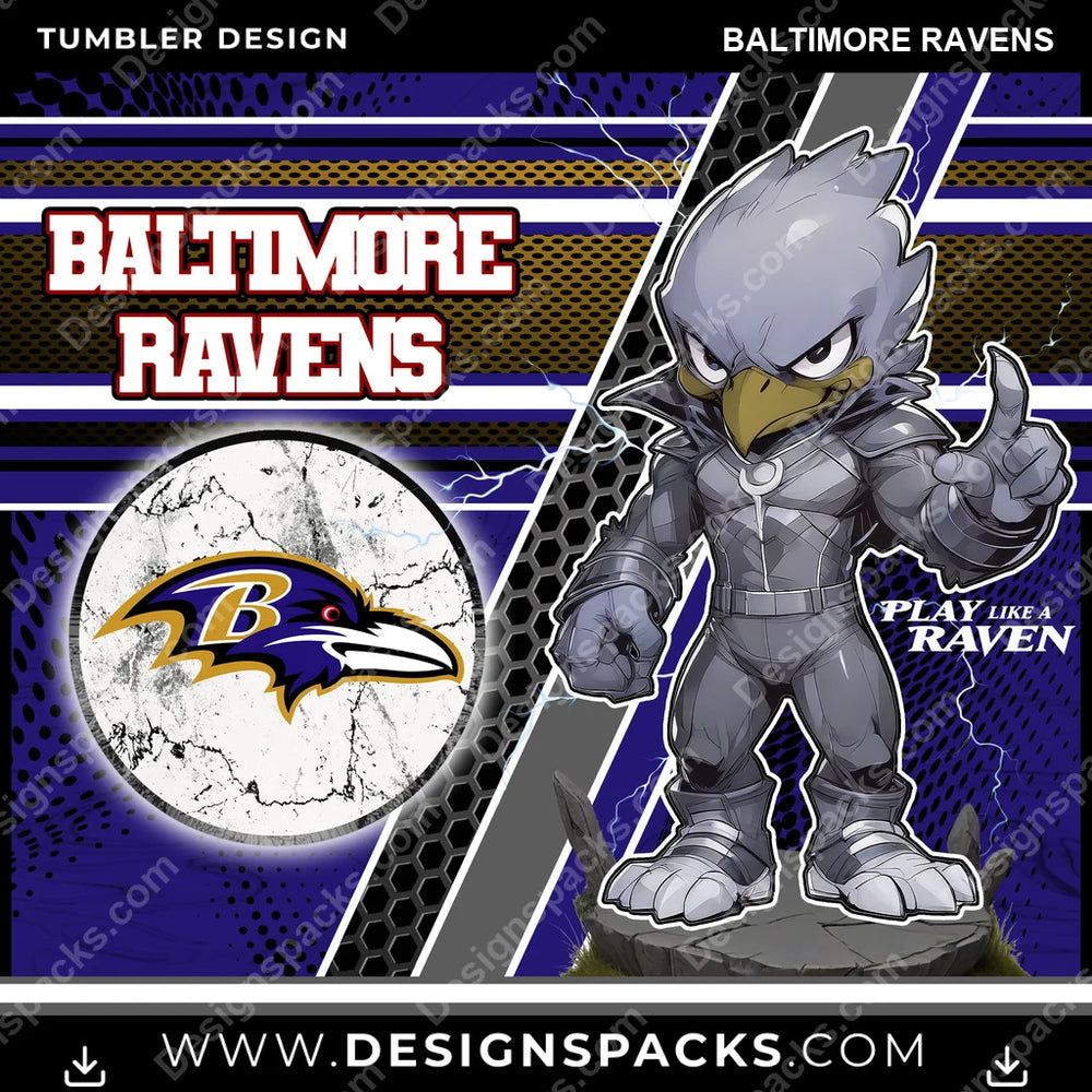 Football Sports Baltimore Ravens NFL Football Tumbler Digital Wrap Design Download