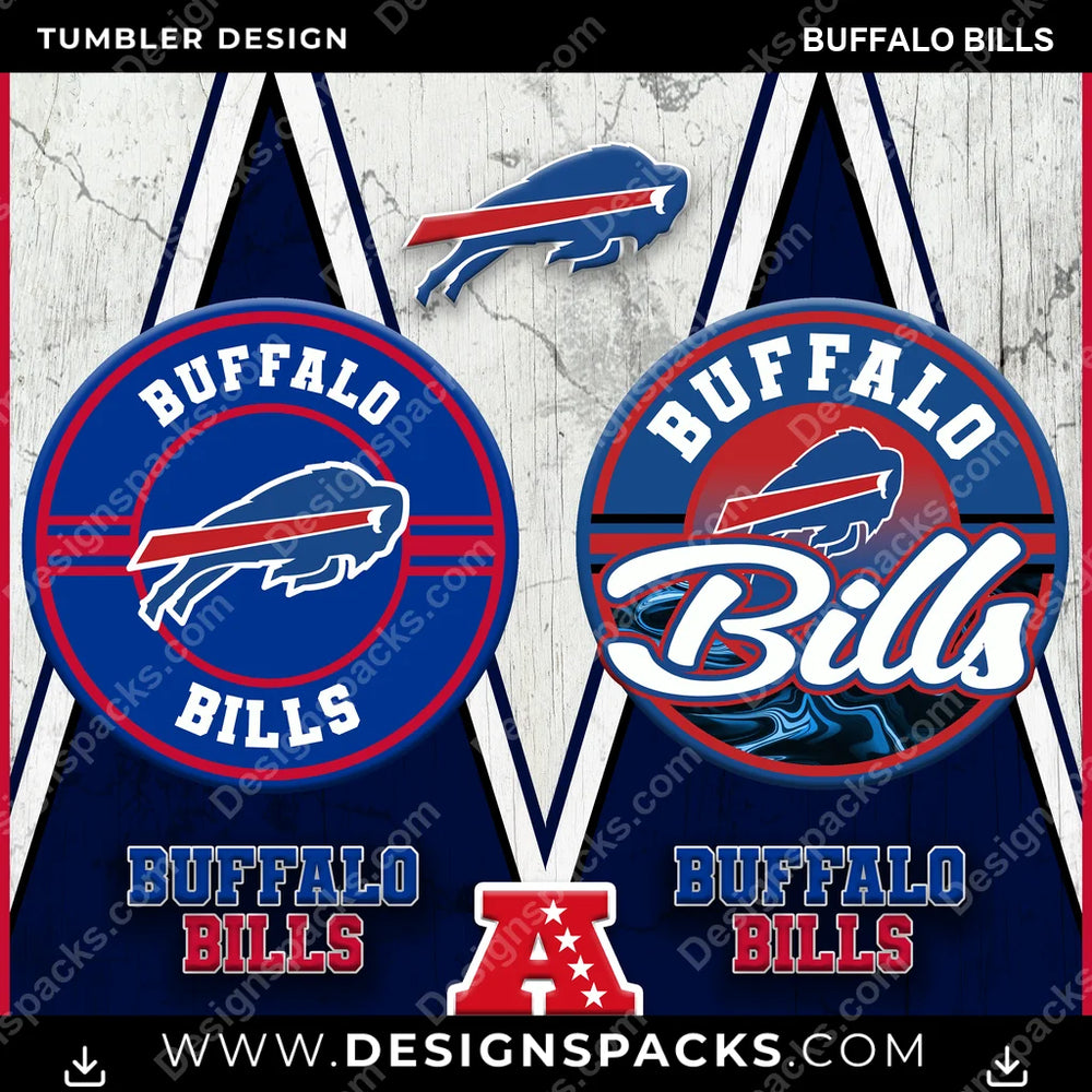 Football Sports Buffalo Bills NFL Football Tumbler Digital Wrap Design Download