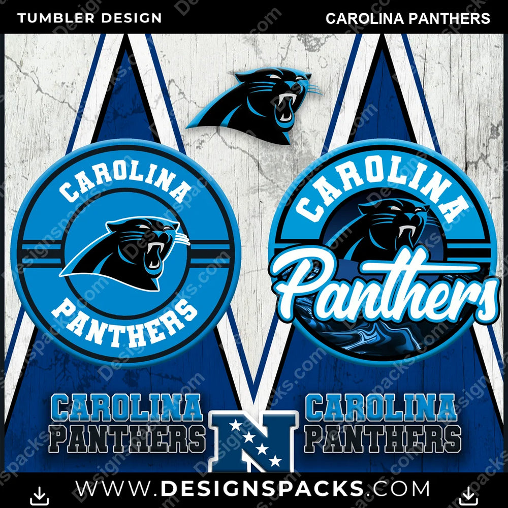 Football Sports Carolina Panthers NFL Football Tumbler Digital Wrap Design Download