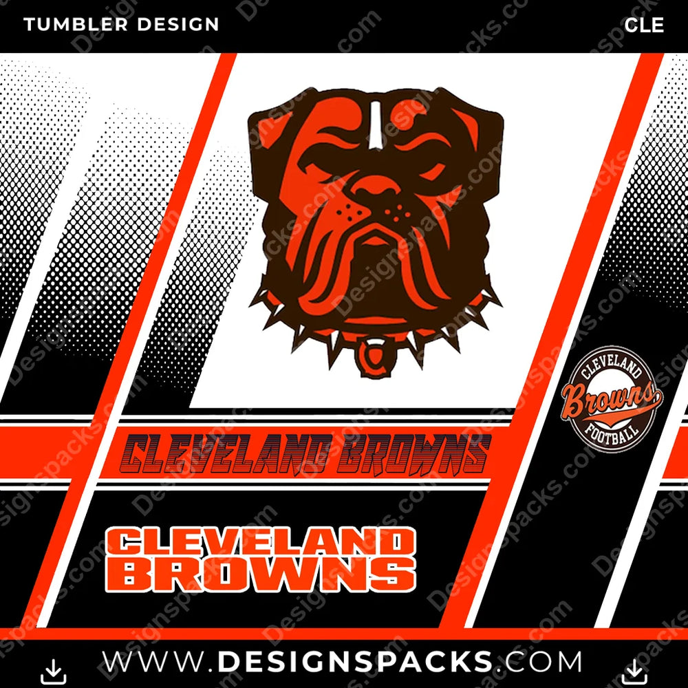 Football Sports CLE NFL Football Tumbler Digital Wrap Design Download