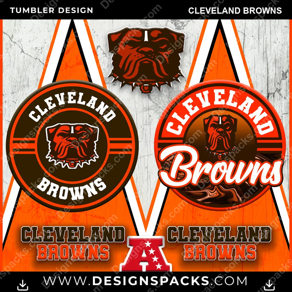 Football Sports Cleveland Browns NFL Football Tumbler Digital Wrap Design Download