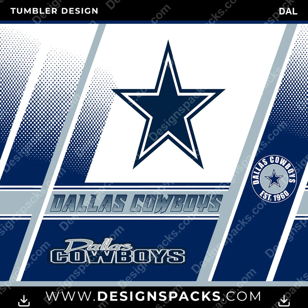 Football Sports DAL NFL Football Tumbler Digital Wrap Design Download