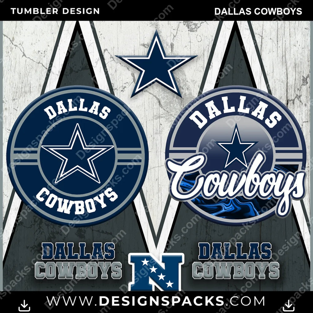 Football Sports Dallas Cowboys NFL Football Tumbler Digital Wrap Design Download