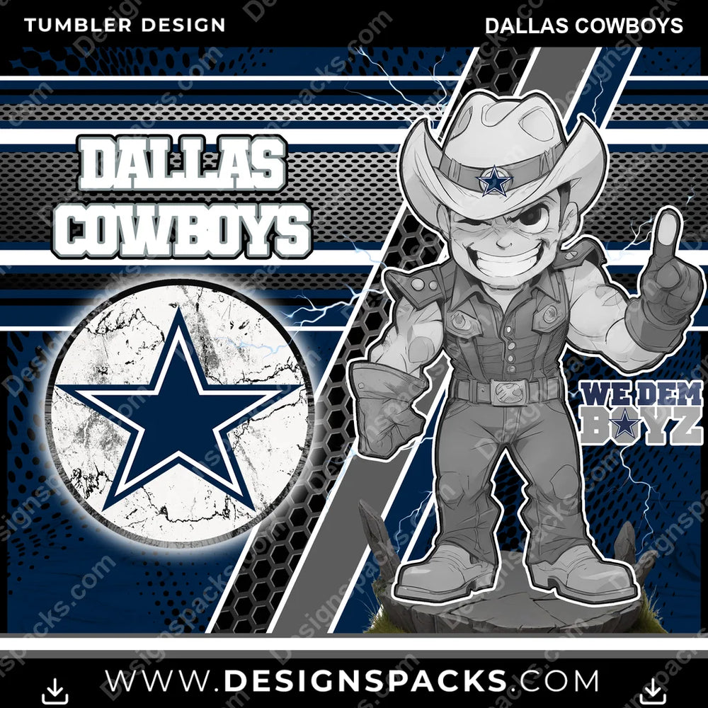 Football Sports Dallas Cowboys NFL Football Tumbler Digital Wrap Design Download