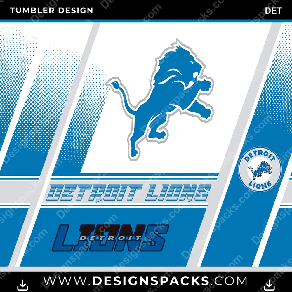 Football Sports DET NFL Football Tumbler Digital Wrap Design Download