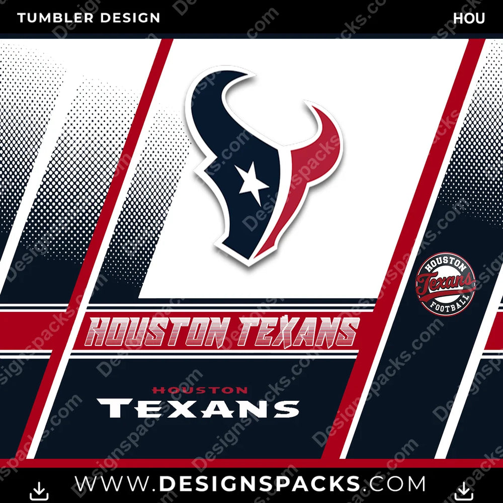 Football Sports HOU NFL Football Tumbler Digital Wrap Design Download
