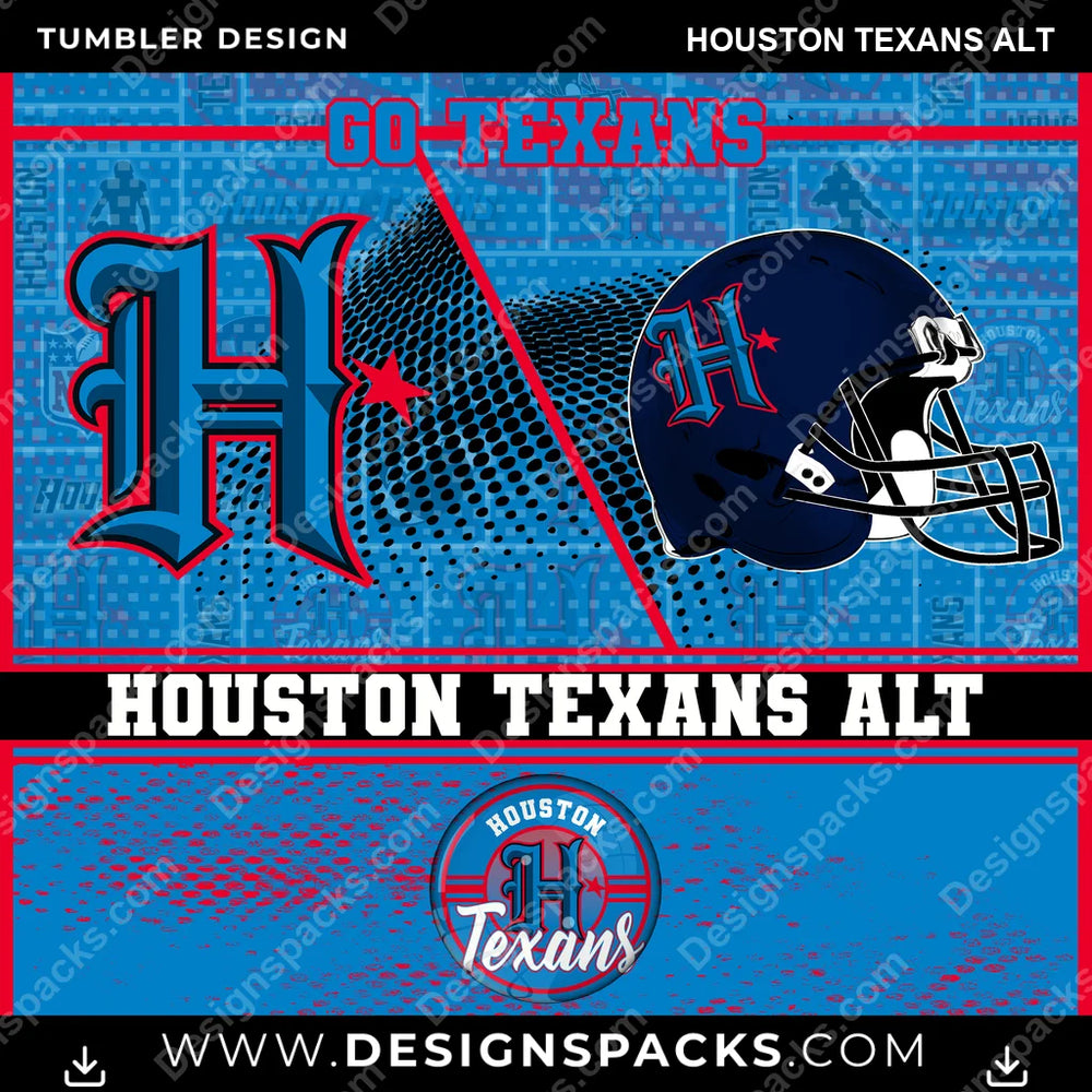 Football Sports Houston Texans Alt NFL Football Tumbler Digital Wrap Design Download