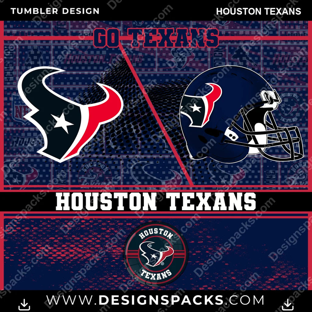 Football Sports Houston Texans NFL Football Tumbler Digital Wrap Design Download