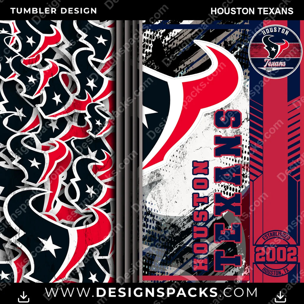 Football Sports Houston Texans NFL Football Tumbler Digital Wrap Design Download