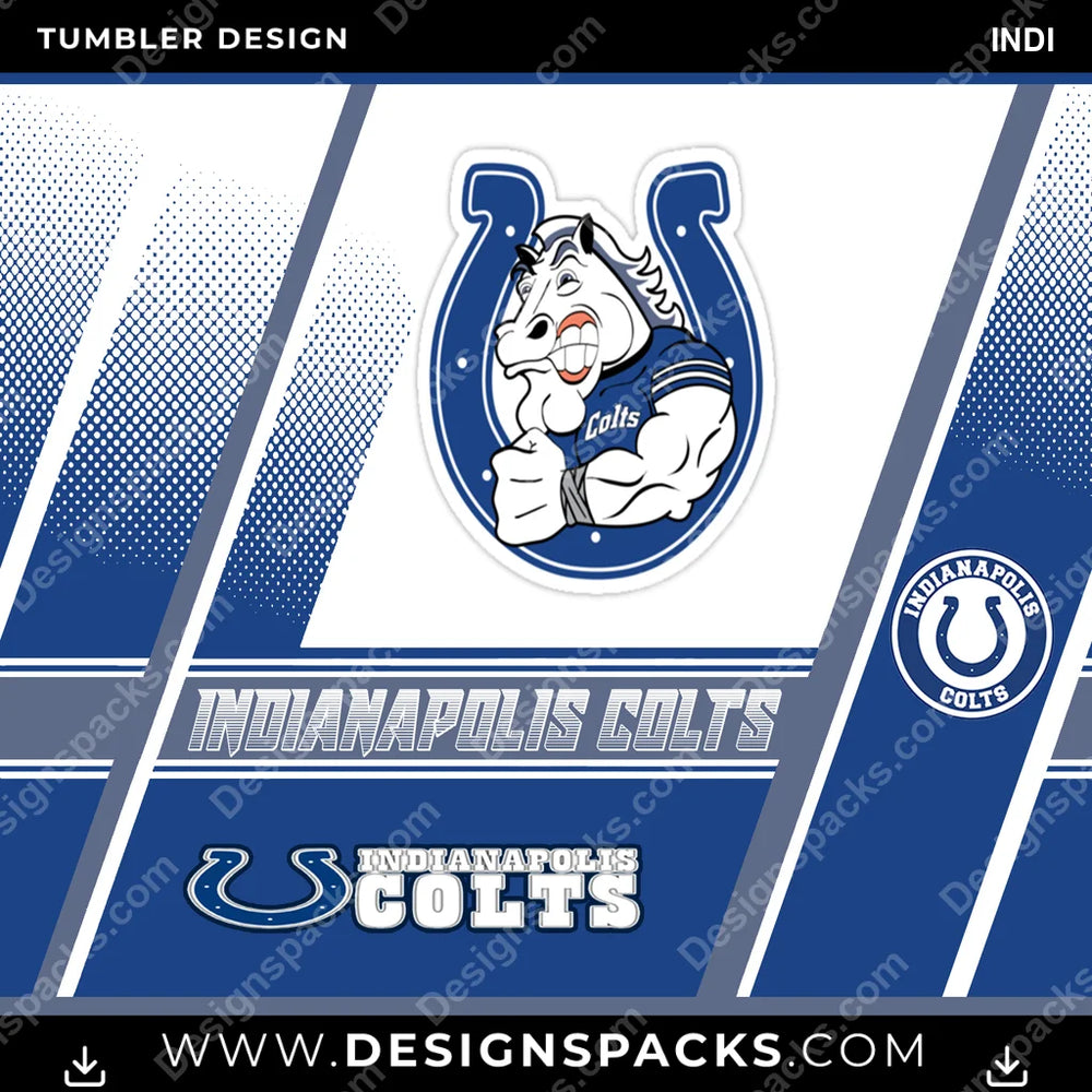 Football Sports INDI NFL Football Tumbler Digital Wrap Design Download