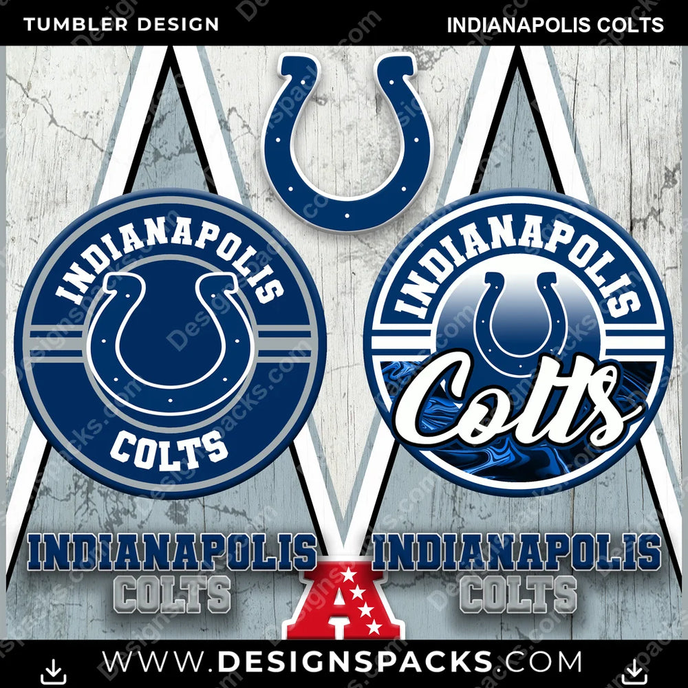 Football Sports Indianapolis Colts NFL Football Tumbler Digital Wrap Design Download
