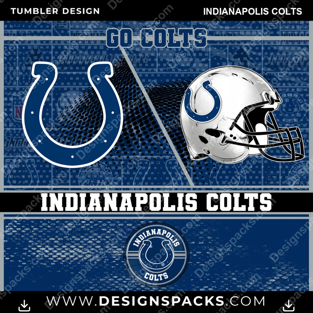 Football Sports Indianapolis Colts NFL Football Tumbler Digital Wrap Design Download