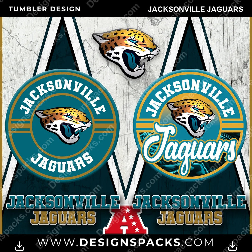 Football Sports Jacksonville Jaguars NFL Football Tumbler Digital Wrap Design Download